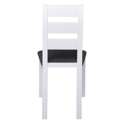MILLER Καρέκλα Οξυά Άσπρο, Ύφασμα Γκρι 45x52x97cm/Ε782,2 Τραπεζαρία