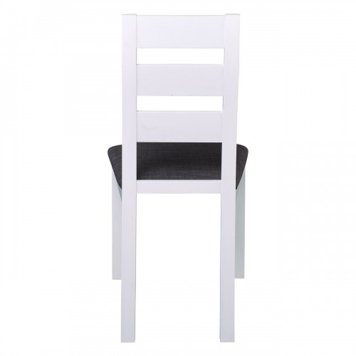 MILLER Καρέκλα Οξυά Άσπρο, Ύφασμα Γκρι 45x52x97cm/Ε782,2 Τραπεζαρία