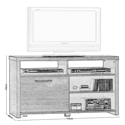 ANALOG Έπιπλο TV Απόχρωση Sonoma Oak 110x45x63cm/Ε7384,2 ANALOG Έπιπλο TV Απόχρωση Sonoma Oak 110x45x63cm/Ε7384,2