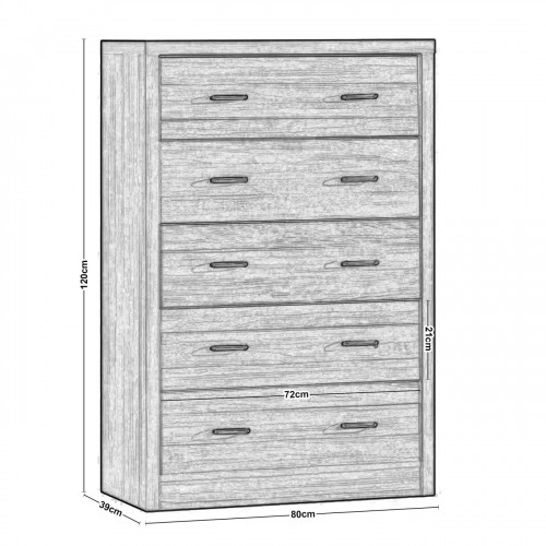 CALIBER Συρταριέρα με 5 Συρτάρια - Απόχρωση Sonoma Oak 80x39x120cm/Ε7389 Υπνοδωμάτιο CALIBER Συρταριέρα με 5 Συρτάρια - Απόχρωση Sonoma Oak 80x39x120cm/Ε7389 Υπνοδωμάτιο