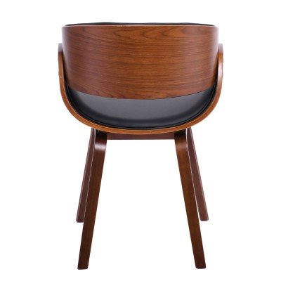 JOY-W Πολυθρόνα Τραπεζαρίας Καρυδί, Pu Μαύρο 57x55x80cm/Ε7512,1W Σαλόνι JOY-W Πολυθρόνα Τραπεζαρίας Καρυδί, Pu Μαύρο 57x55x80cm/Ε7512,1W Σαλόνι