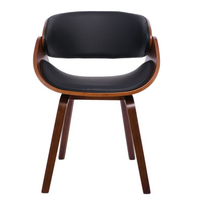 JOY-W Πολυθρόνα Τραπεζαρίας Καρυδί, Pu Μαύρο 57x55x80cm/Ε7512,1W Σαλόνι JOY-W Πολυθρόνα Τραπεζαρίας Καρυδί, Pu Μαύρο 57x55x80cm/Ε7512,1W Σαλόνι