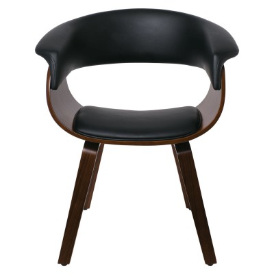 HERMAN Πολυθρόνα Καρυδί - Pu Μαύρο 68x56x77cm/Ε7514,1 HERMAN Πολυθρόνα Καρυδί - Pu Μαύρο 68x56x77cm/Ε7514,1