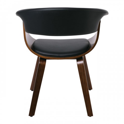 HERMAN Πολυθρόνα Καρυδί - Pu Μαύρο 68x56x77cm/Ε7514,1 Σαλόνι