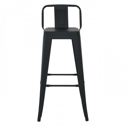 RELIX Σκαμπό BAR με Πλάτη, Μέταλλο Βαφή Μαύρο Εxtra Matte 44x44x76/96cm/Ε5199,1ΜW Εξωτερικού Χώρου