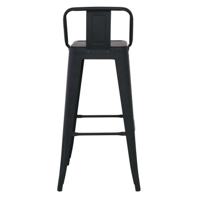 RELIX Σκαμπό BAR με Πλάτη, Μέταλλο Βαφή Μαύρο Εxtra Matte 44x44x76/96cm/Ε5199,1ΜW Εξωτερικού Χώρου