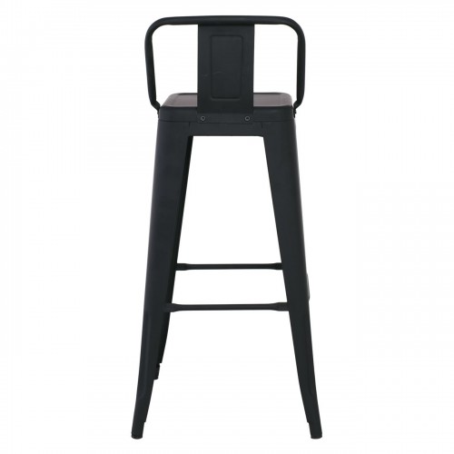 RELIX Σκαμπό BAR με Πλάτη, Μέταλλο Βαφή Μαύρο Εxtra Matte 44x44x76/96cm/Ε5199,1ΜW Εξωτερικού Χώρου