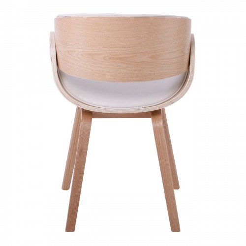 JOY-W Πολυθρόνα Τραπεζαρίας Φυσικό, Pu Άσπρο 57x55x80cm/Ε7512,2W Σαλόνι