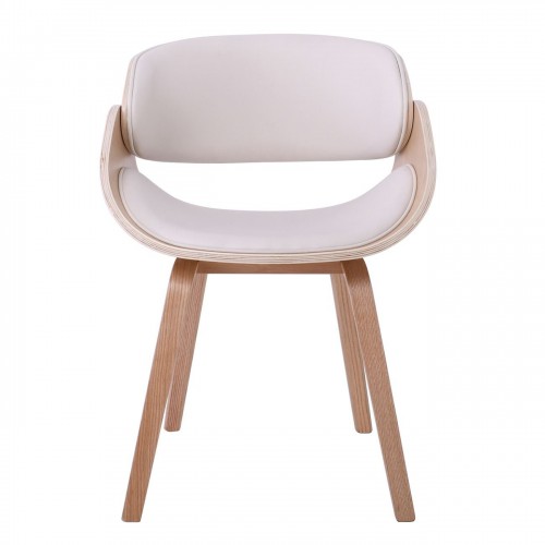 JOY-W Πολυθρόνα Τραπεζαρίας Φυσικό, Pu Άσπρο 57x55x80cm/Ε7512,2W Σαλόνι