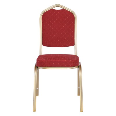 HILTON Καρέκλα Μέταλλο Βαφή Light Gold, Ύφασμα Κόκκινο 44x55x93cm/ΕΜ513,5