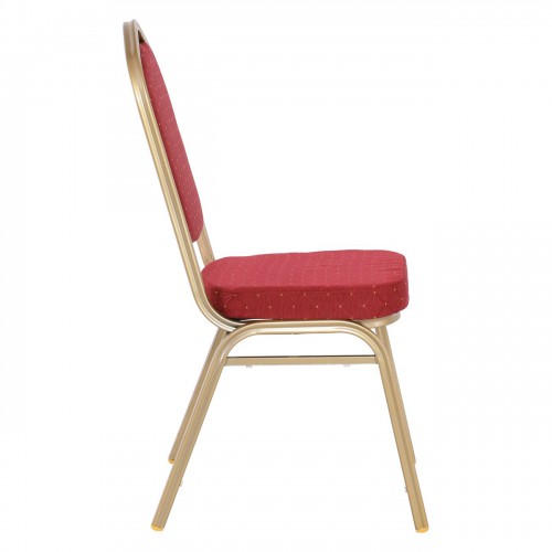 HILTON Καρέκλα Μέταλλο Βαφή Light Gold, Ύφασμα Κόκκινο 44x55x93cm/ΕΜ513,5 Καρέκλες