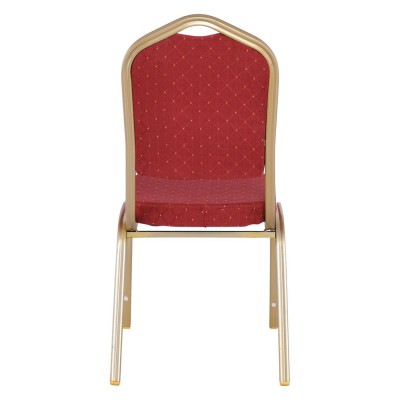 HILTON Καρέκλα Μέταλλο Βαφή Light Gold, Ύφασμα Κόκκινο 44x55x93cm/ΕΜ513,5 Καρέκλες