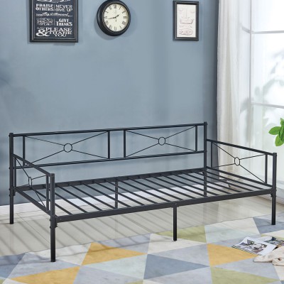 QUEEN Daybed Κρεβάτι Μέταλλο Βαφή Μαύρο 196x95x75cm για Στρώμα 90x190/Ε8019,1 QUEEN Daybed Κρεβάτι Μέταλλο Βαφή Μαύρο 196x95x75cm για Στρώμα 90x190/Ε8019,1