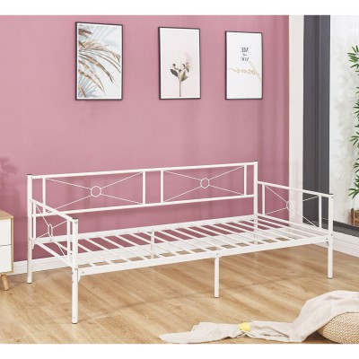 QUEEN Daybed Κρεβάτι Μέταλλο Βαφή Άσπρο 196x95x75cm για Στρώμα 90x190/Ε8019,2 QUEEN Daybed Κρεβάτι Μέταλλο Βαφή Άσπρο 196x95x75cm για Στρώμα 90x190/Ε8019,2