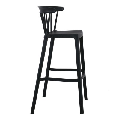 WEST Σκαμπό BAR με Πλάτη, PP-UV Μαύρο 54x51x103cm/Ε384,2 Εξωτερικού Χώρου WEST Σκαμπό BAR με Πλάτη, PP-UV Μαύρο 54x51x103cm/Ε384,2 Εξωτερικού Χώρου