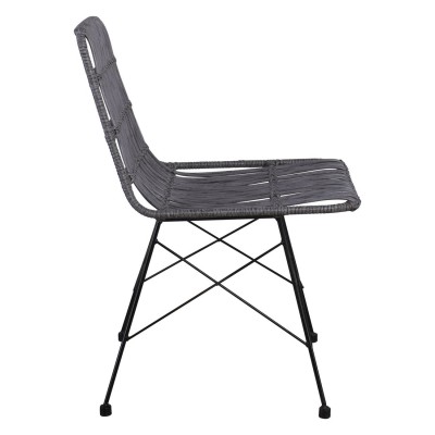SALSA Καρέκλα Κήπου Βεράντας Μέταλλο Βαφή Μαύρο, Wicker Γκρι 48x59x80cm/Ε241,2 Εξωτερικού Χώρου SALSA Καρέκλα Κήπου Βεράντας Μέταλλο Βαφή Μαύρο, Wicker Γκρι 48x59x80cm/Ε241,2 Εξωτερικού Χώρου