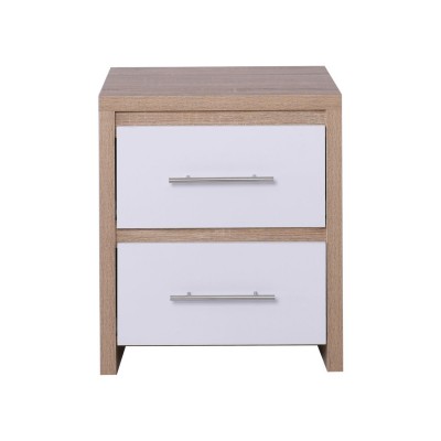 KENNEL Κομοδίνο 2 Συρτάρια, Απόχρωση Sonoma Άσπρο 47x39x57cm/Ε765,1 KENNEL Κομοδίνο 2 Συρτάρια, Απόχρωση Sonoma Άσπρο 47x39x57cm/Ε765,1