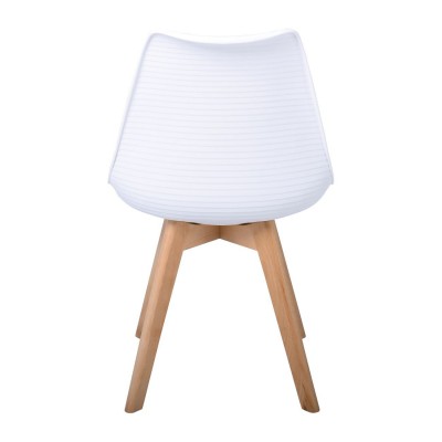 MARTIN STRIPE Καρέκλα Ξύλινο Πόδι, PP Άσπρο 49x56x82cm/ΕΜ136,14S Τραπεζαρία