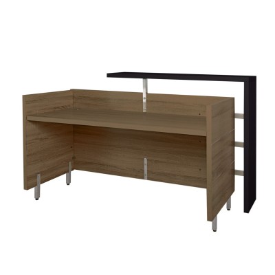 PROLINE Reception - Γραφείο Απόχρωση Καρυδί Δρυς - Μαύρο 180x75x110cm/ΕΟ943 PROLINE Reception - Γραφείο Απόχρωση Καρυδί Δρυς - Μαύρο 180x75x110cm/ΕΟ943