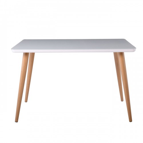 UNION Τραπέζι Τραπεζαρίας Κουζίνας, Μέταλλο Βαφή Φυσικό Γυαλί Άσπρο 130x80x75cm/ΕΜ833,2 Τραπεζαρία