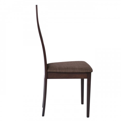 MILENO Καρέκλα Οξυά Καρυδί Burn Beech Ύφασμα Καφέ 46x47x103cm/Ε7675 Τραπεζαρία
