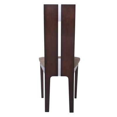 MILENO Καρέκλα Οξυά Καρυδί Burn Beech Ύφασμα Καφέ 46x47x103cm/Ε7675 Τραπεζαρία