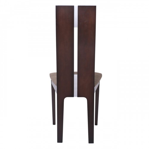 MILENO Καρέκλα Οξυά Καρυδί Burn Beech Ύφασμα Καφέ 46x47x103cm/Ε7675 Τραπεζαρία