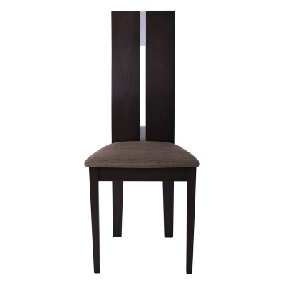 MILENO Καρέκλα Οξυά Καρυδί Burn Beech Ύφασμα Καφέ 46x47x103cm/Ε7675 Τραπεζαρία