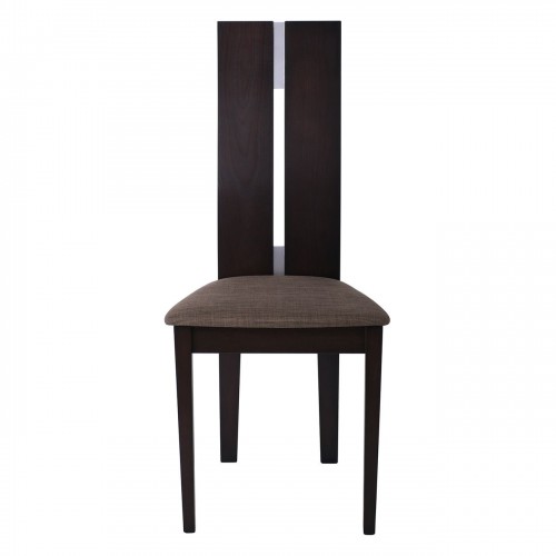 MILENO Καρέκλα Οξυά Καρυδί Burn Beech Ύφασμα Καφέ 46x47x103cm/Ε7675 Τραπεζαρία