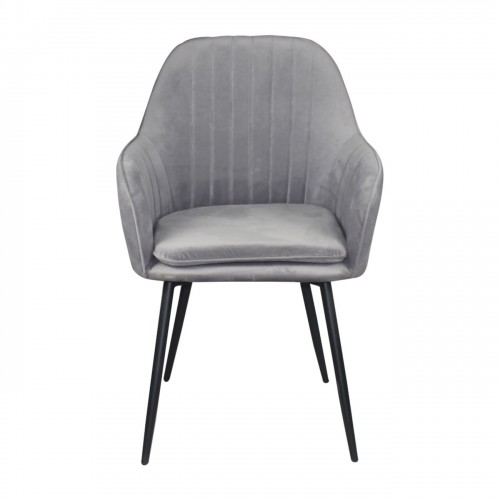 VALERY Πολυθρόνα Μέταλλο Βαφή Μαύρο, Ύφασμα Velure, Απόχρωση Γκρι 55x61x87cm/ΕΜ711,2 Σαλόνι VALERY Πολυθρόνα Μέταλλο Βαφή Μαύρο, Ύφασμα Velure, Απόχρωση Γκρι 55x61x87cm/ΕΜ711,2 Σαλόνι