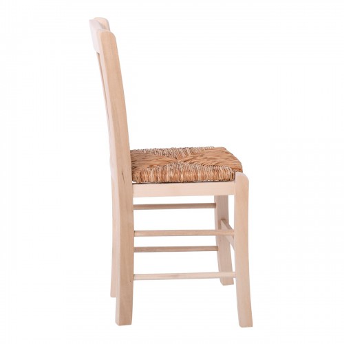 CASA Καρέκλα Οξιά Άβαφη με Ψάθα Αβίδωτη 42x45x88cm/Ρ966,0 Μπαρ - Εστίασης