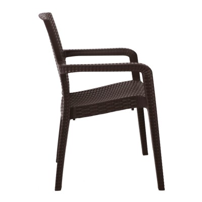 LORA Πολυθρόνα Κήπου Στοιβαζόμενη, PP (Rattan Look) Απόχρωση Καφέ Σκούρο 57x57x87cm/Ε303,4 LORA Πολυθρόνα Κήπου Στοιβαζόμενη, PP (Rattan Look) Απόχρωση Καφέ Σκούρο 57x57x87cm/Ε303,4