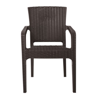LORA Πολυθρόνα Κήπου Στοιβαζόμενη, PP (Rattan Look) Απόχρωση Καφέ Σκούρο 57x57x87cm/Ε303,4 LORA Πολυθρόνα Κήπου Στοιβαζόμενη, PP (Rattan Look) Απόχρωση Καφέ Σκούρο 57x57x87cm/Ε303,4
