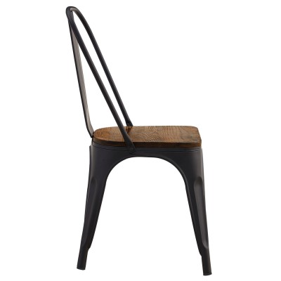 RELIX Wood Καρέκλα Μέταλλο Βαφή Μαύρο Matte, Κάθισμα Dark Oak, Στοιβαζόμενη 45x53x85cm/Ε5191W,1W RELIX Wood Καρέκλα Μέταλλο Βαφή Μαύρο Matte, Κάθισμα Dark Oak, Στοιβαζόμενη 45x53x85cm/Ε5191W,1W