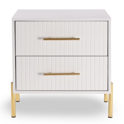 FINO Κομοδίνο με 2 Συρτάρια, Άσπρο 58x43x58cm/Ε7010,1 FINO Κομοδίνο με 2 Συρτάρια, Άσπρο 58x43x58cm/Ε7010,1