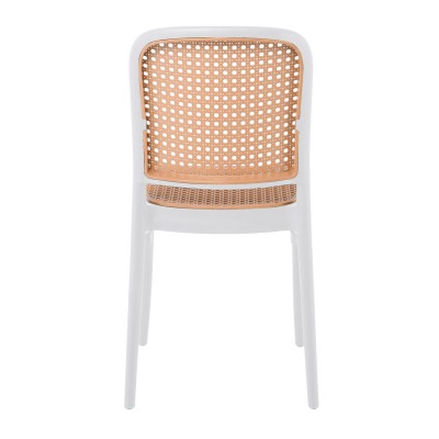 FLORENCE Καρέκλα PP Άσπρο, PP Rattan Μπεζ Στοιβαζόμενη 41x41x83cm/Ε387,1 Εξωτερικού Χώρου FLORENCE Καρέκλα PP Άσπρο, PP Rattan Μπεζ Στοιβαζόμενη 41x41x83cm/Ε387,1 Εξωτερικού Χώρου