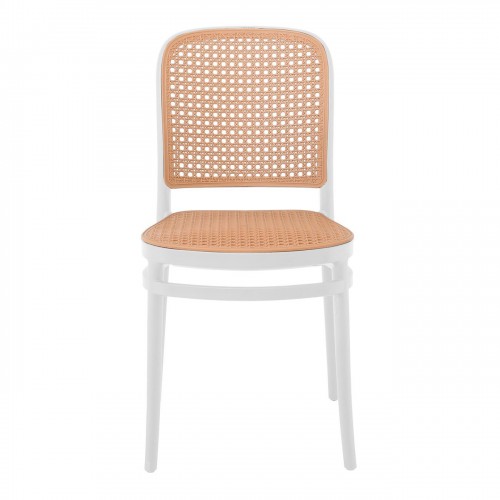 FLORENCE Καρέκλα PP Άσπρο, PP Rattan Μπεζ Στοιβαζόμενη 41x41x83cm/Ε387,1 Εξωτερικού Χώρου FLORENCE Καρέκλα PP Άσπρο, PP Rattan Μπεζ Στοιβαζόμενη 41x41x83cm/Ε387,1 Εξωτερικού Χώρου