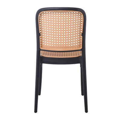 FLORENCE Καρέκλα PP Μαύρο, PP Rattan Μπεζ Στοιβαζόμενη 41x41x83cm/Ε387,2 Εξωτερικού Χώρου FLORENCE Καρέκλα PP Μαύρο, PP Rattan Μπεζ Στοιβαζόμενη 41x41x83cm/Ε387,2 Εξωτερικού Χώρου