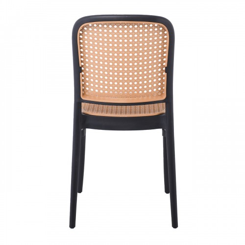 FLORENCE Καρέκλα PP Μαύρο, PP Rattan Μπεζ Στοιβαζόμενη 41x41x83cm/Ε387,2 Εξωτερικού Χώρου FLORENCE Καρέκλα PP Μαύρο, PP Rattan Μπεζ Στοιβαζόμενη 41x41x83cm/Ε387,2 Εξωτερικού Χώρου