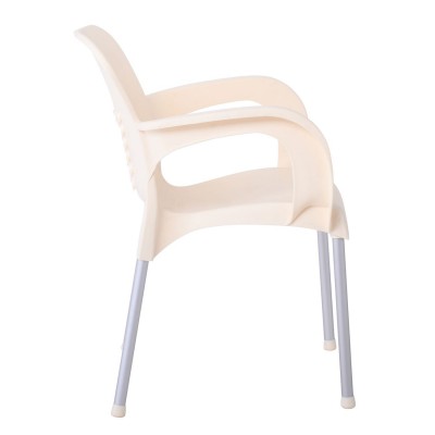 LARA-II Πολυθρόνα Dining Στοιβαζόμενη, ALU Silver, PP Εκρού 60x59x81cm/Ε306,41 LARA-II Πολυθρόνα Dining Στοιβαζόμενη, ALU Silver, PP Εκρού 60x59x81cm/Ε306,41