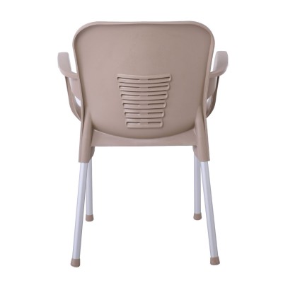 LARA-II Πολυθρόνα Dining Στοιβαζόμενη, ALU Silver, PP Tortora 60x59x81cm/Ε306,91 Εξωτερικού Χώρου