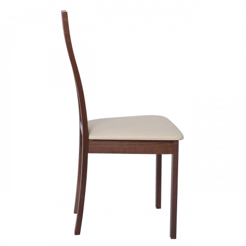 ΣΕΤ MILLER Καρέκλα Οξιά Καρυδί, PVC Εκρού 45x52x97cm/Ε782,3 ΣΕΤ MILLER Καρέκλα Οξιά Καρυδί, PVC Εκρού 45x52x97cm/Ε782,3
