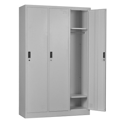 LOCKER 3 Θέσεων Ερμάριο - Ανά θέση: 3 Ράφια, Θέσεις για Κρεμάστρες, Μέταλλο Βαφή Γκρι 115x45x185cm/Ε6005,1 LOCKER 3 Θέσεων Ερμάριο - Ανά θέση: 3 Ράφια, Θέσεις για Κρεμάστρες, Μέταλλο Βαφή Γκρι 115x45x185cm/Ε6005,1
