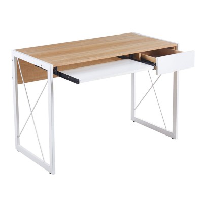 UNIT Γραφείο Η/Υ, Μέταλλο Βαφή Άσπρο, Melamine Απόχρωση Sonoma 110x55x75cm/ΕΟ4393 UNIT Γραφείο Η/Υ, Μέταλλο Βαφή Άσπρο, Melamine Απόχρωση Sonoma 110x55x75cm/ΕΟ4393