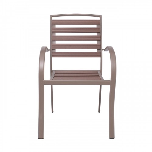 SERRANO Πολυθρόνα Κήπου Μέταλλο Βαφή Sand Beige, Polywood Καρυδί, Στοιβαζόμενη 56x64x88cm/Ε6892,1 SERRANO Πολυθρόνα Κήπου Μέταλλο Βαφή Sand Beige, Polywood Καρυδί, Στοιβαζόμενη 56x64x88cm/Ε6892,1
