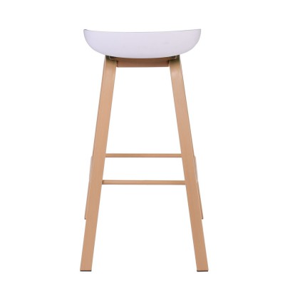 PENT Σκαμπό Bar, Μέταλλο Βαφή Φυσικό, PP Άσπρο 42x52x74cm/ΕΜ1531,1 Τραπεζαρία
