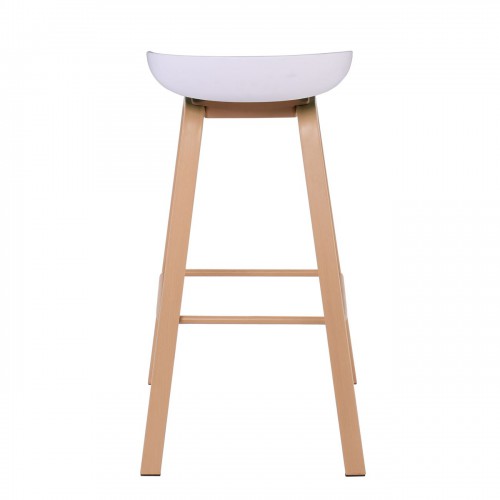 PENT Σκαμπό Bar, Μέταλλο Βαφή Φυσικό, PP Άσπρο 42x52x74cm/ΕΜ1531,1 Τραπεζαρία