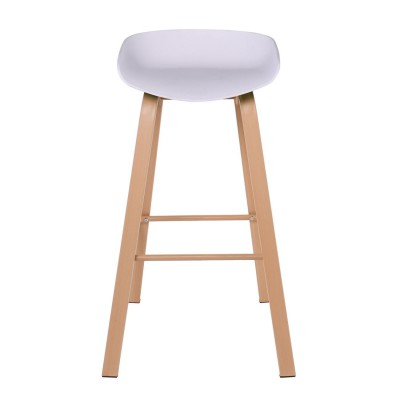 PENT Σκαμπό Bar, Μέταλλο Βαφή Φυσικό, PP Άσπρο 42x52x74cm/ΕΜ1531,1 Τραπεζαρία