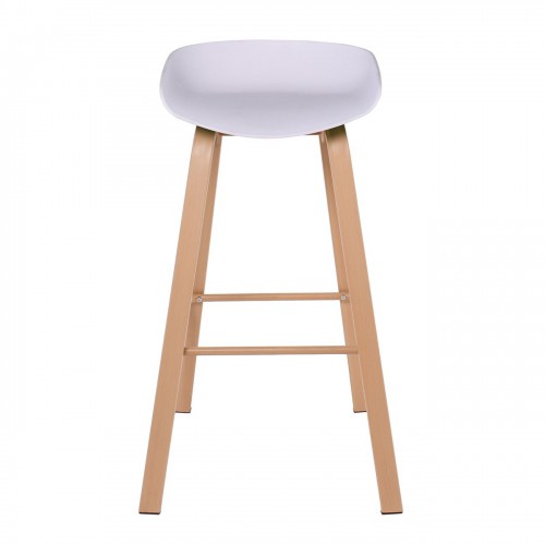 PENT Σκαμπό Bar, Μέταλλο Βαφή Φυσικό, PP Άσπρο 42x52x74cm/ΕΜ1531,1 Τραπεζαρία
