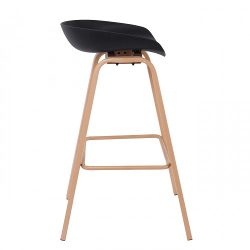 PENT Σκαμπό Bar, Μέταλλο Βαφή Φυσικό, PP Μαύρο 42x52x74cm/ΕΜ1531,2 Τραπεζαρία